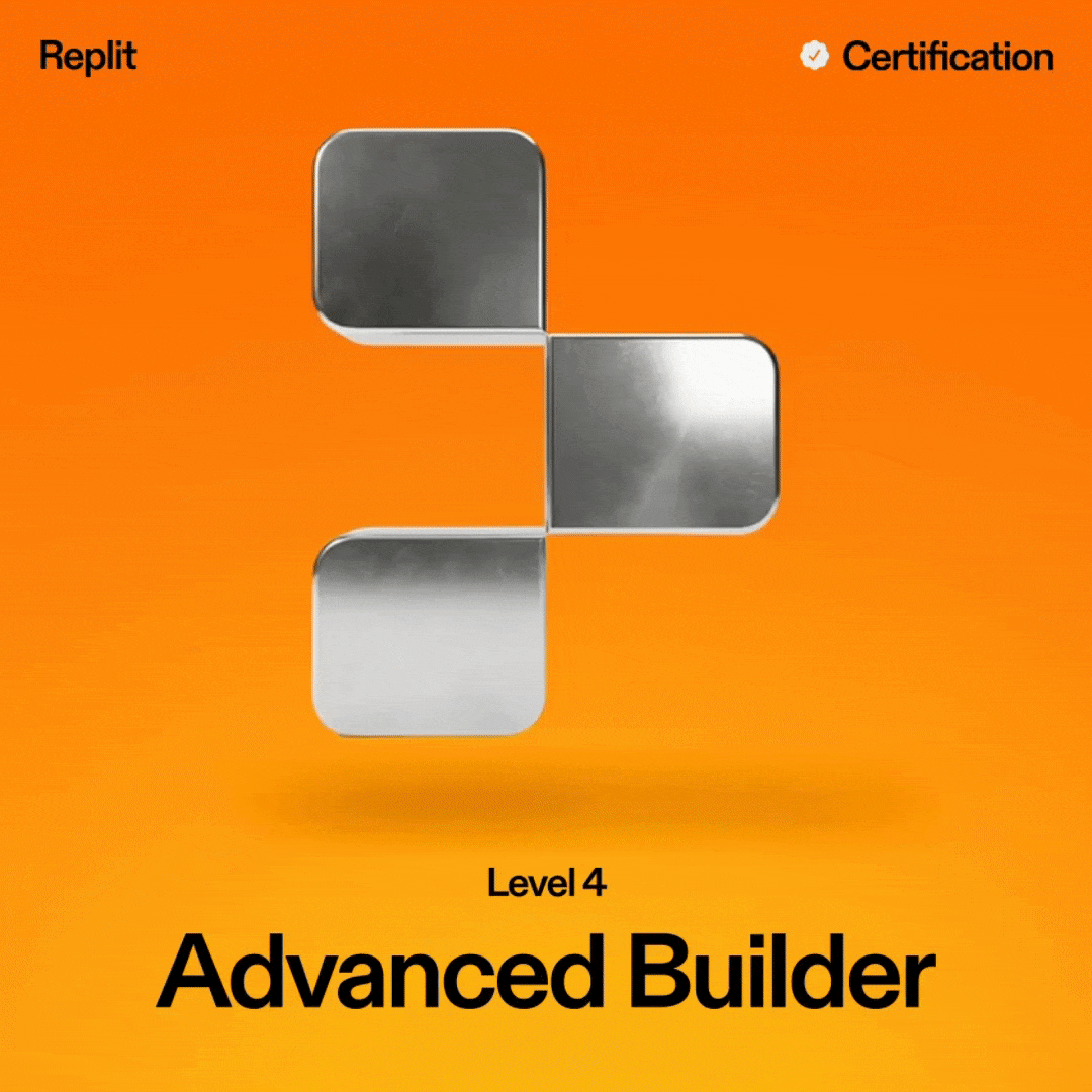 Replit Certified Level 4 Advanced Builder badge